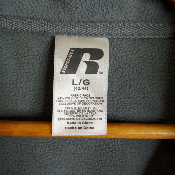 Clemson Jacket Fleece-lined Mens Large Full Zip Polyester Russell Orange - Picture 4 of 9